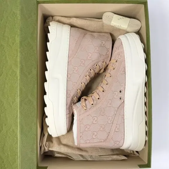 Gucci Canvas GG Supreme High Top Sneaker - Women’s 9.5 - Picture 2 of 8